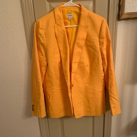 J. Crew Jackets & Blazers - NWOT j crew tangerine linen blazer 18